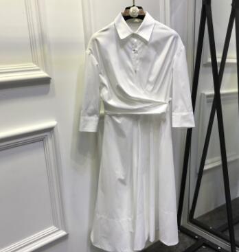 White midi wrap dress