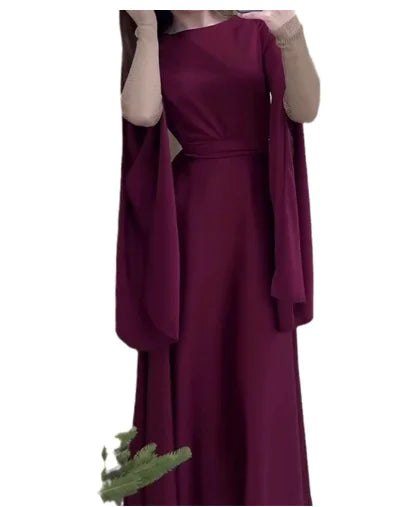 Burgundy cape dress