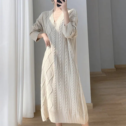 Cable-Knit Sweater Dress