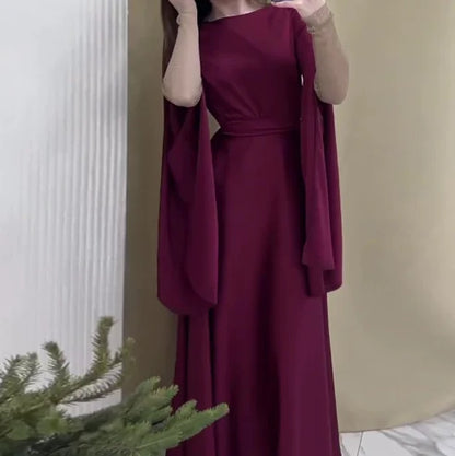 Burgundy cape dress