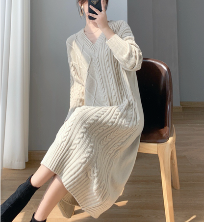 Cable-Knit Sweater Dress