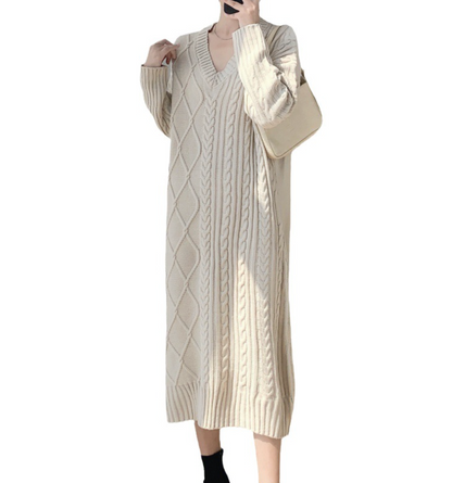 Cable-Knit Sweater Dress