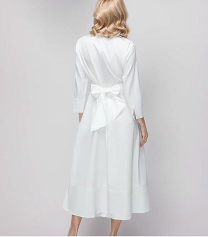 White midi wrap dress