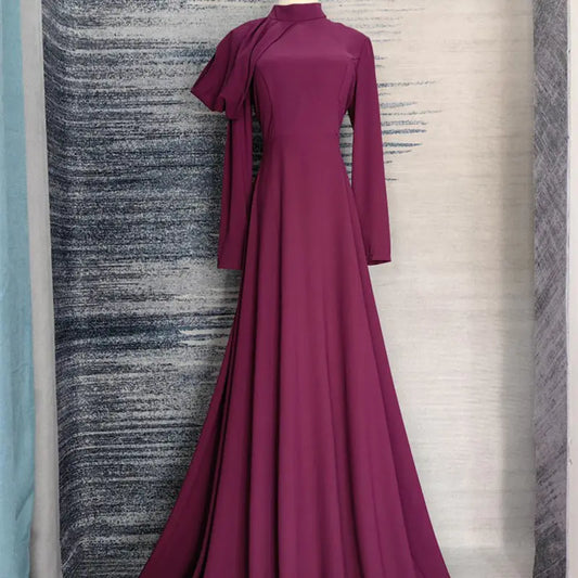 Burgundy cape dress